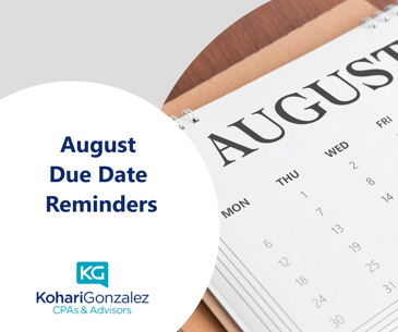 August 2023 Individual Due Dates