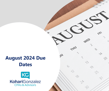 August 2024 Individual Due Dates