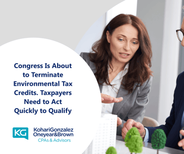 Congress Is About to Terminate Environmental Tax Credits. Taxpayers Need to Act Quickly to Qualify