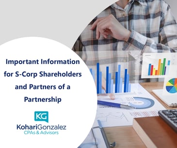 Important Information for S-Corp Shareholders and Partners of a Partnership