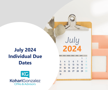 July 2024 Individual Due Dates