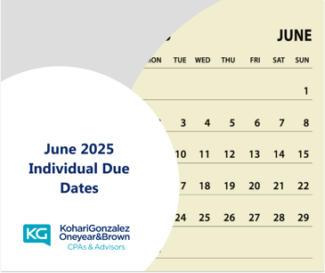 June 2025 Individual Due Dates