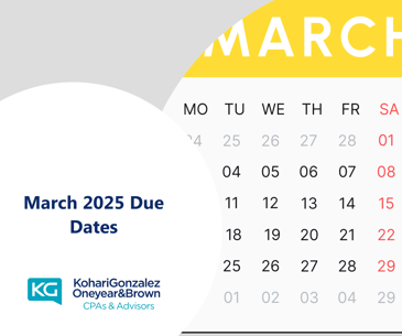 March 2025 Due Dates