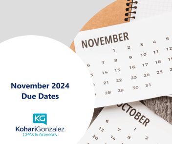 November 2024 Due Dates