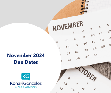 November 2024 Due Dates