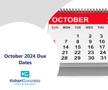 October 2024 Individual Due Dates