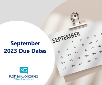 September 2023 Individual Due Dates