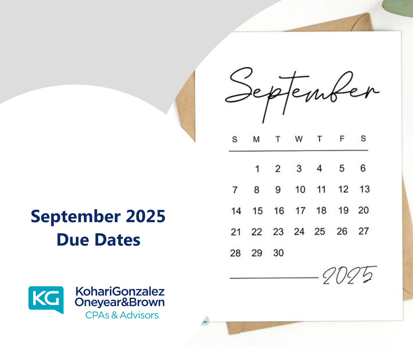 September 2025 Due Dates
