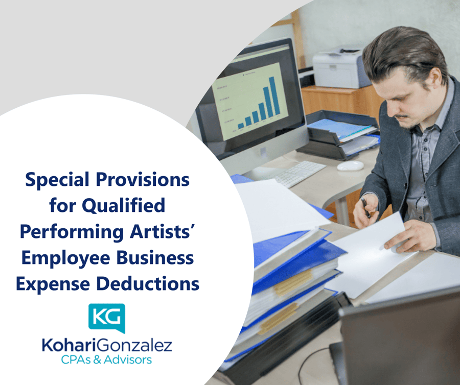 Special Provisions for Qualified Performing Artists’ Employee Business Expense Deductions